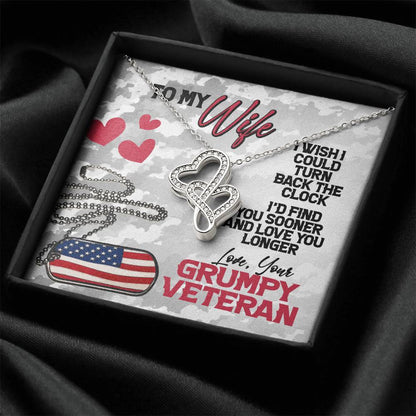 Wife Necklace - To My Wife Necklace - Husband To Wife Necklace -Your Last Everything.- Husband To Wife Gift-Interlocki Double Hearts Necklace