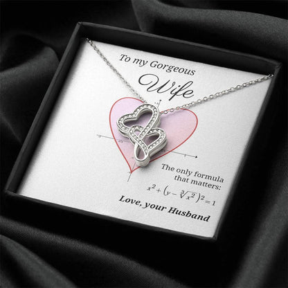 To Wife Mathematical Love Formula  Double Hearts Necklace