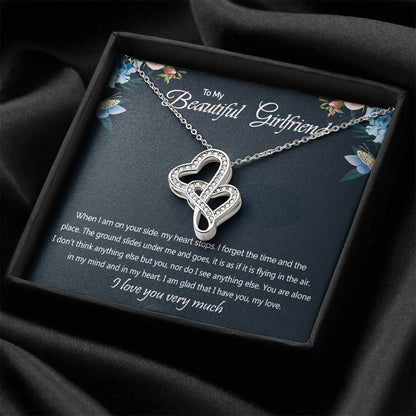 Gift For Girlfriend. Birthday Gift. Anniversary Gift. Christmas Gift. Double Hearts Necklace