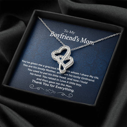 A Gift For Boyfriend's Mom Double Hearts Necklace