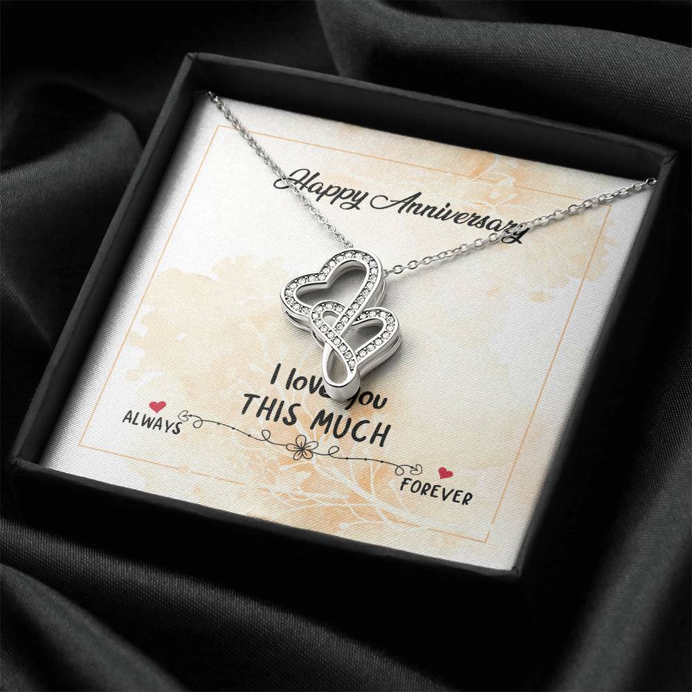 To My Wife Necklace - Anniversary Gift For Wife Gift For Wife Necklace For Wife Gift For Wife Birthday Double Hearts Necklace