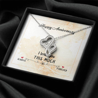 To My Wife Necklace - Anniversary Gift For Wife Gift For Wife Necklace For Wife Gift For Wife Birthday Double Hearts Necklace