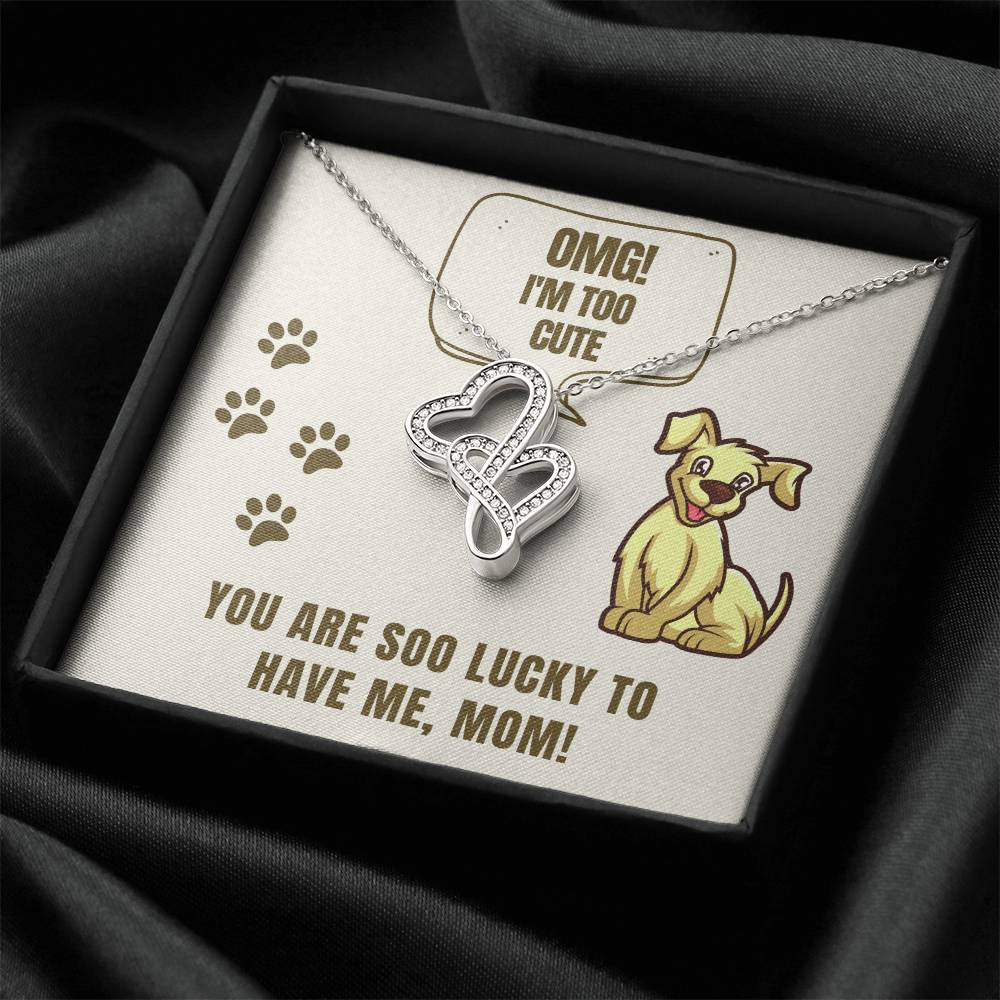 Dog Mom Necklace Double Hearts Necklace
