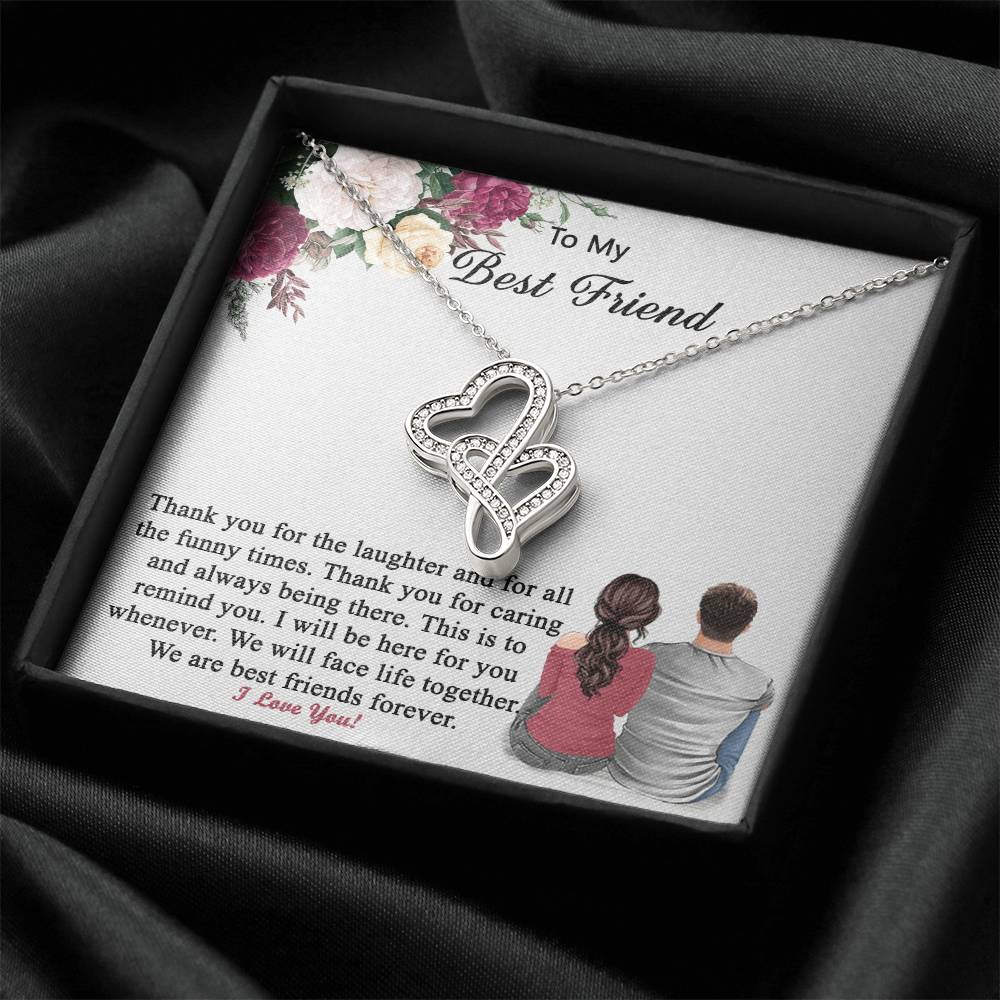 Gift For Best Friend From Boyfriend Friend - Necklace Double Hearts Necklace