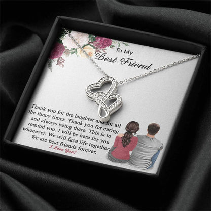 Gift For Best Friend From Boyfriend Friend - Necklace Double Hearts Necklace