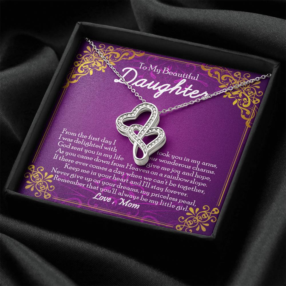 Double Heart Necklace Gift For Daughter From Mom To My Daughter Daughter Mother Necklace Daughter Birthday Gift Double Hearts Necklace