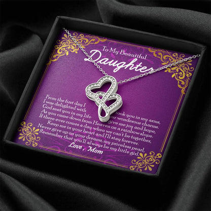 Double Heart Necklace Gift For Daughter From Mom To My Daughter Daughter Mother Necklace Daughter Birthday Gift Double Hearts Necklace