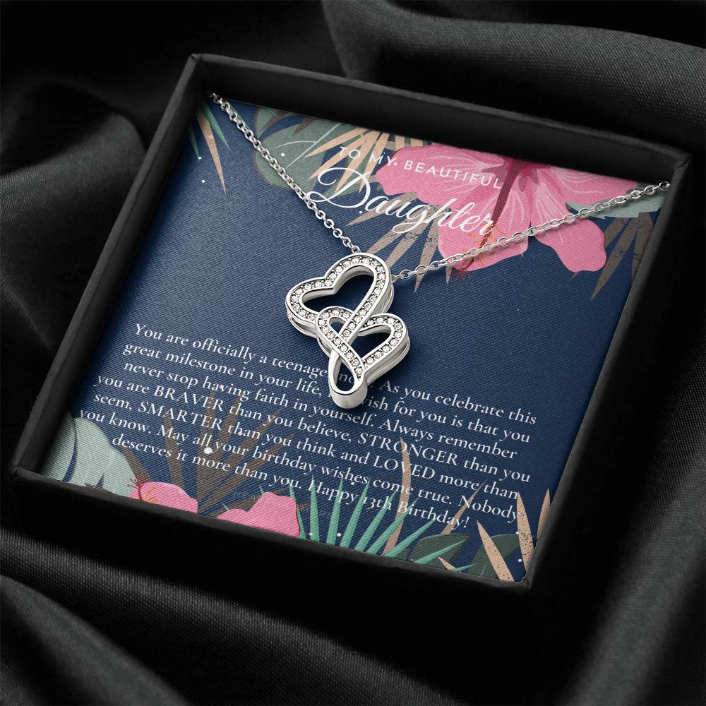 Gift For 13 Year Old Girl Gifts 13Th Birthday Girl 13Th Birthday Gift Thirteenth Birthday Necklace Teen Birthday Gift  1 Double Hearts Necklace