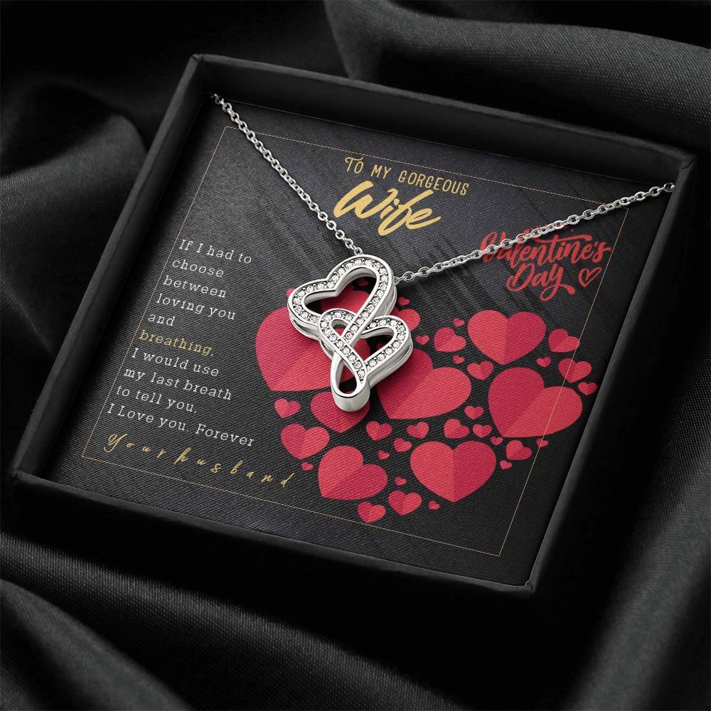 For Gorgeous Wife Double Hearts Necklace