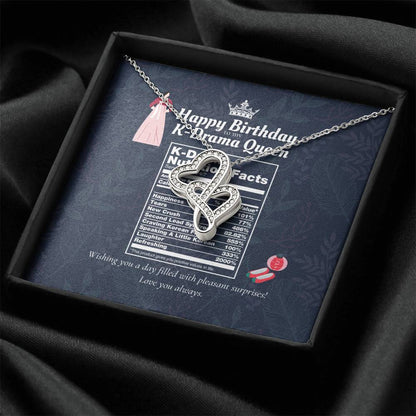 Gift For Korean Drama Fan  Gift For Best Friend Who Loves Korean Drama  Gift For K Drama Fan  Korean Drama Necklace  B Double Hearts Necklace