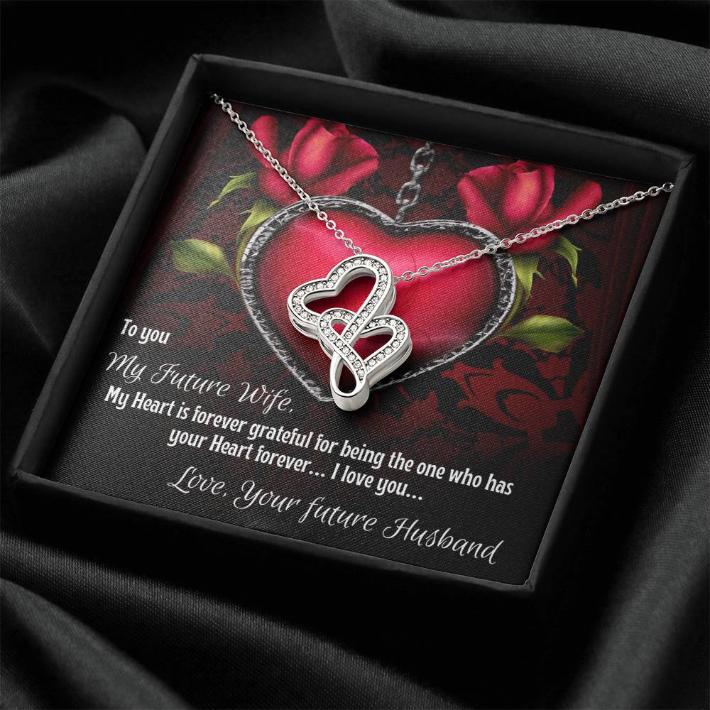 Bonded Hearts Necklace Future Wife Necklace Double Hearts Necklace