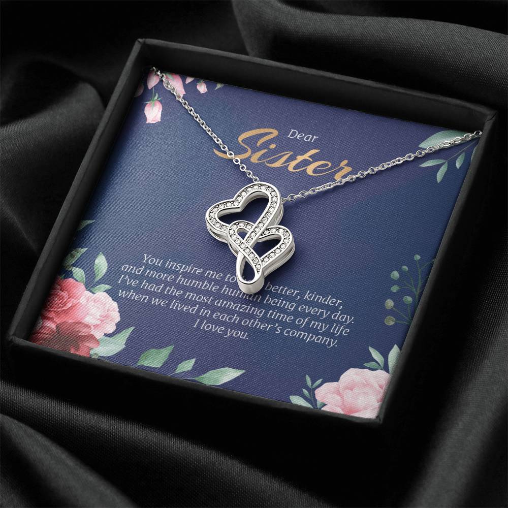 For Sister Double Hearts Necklace
