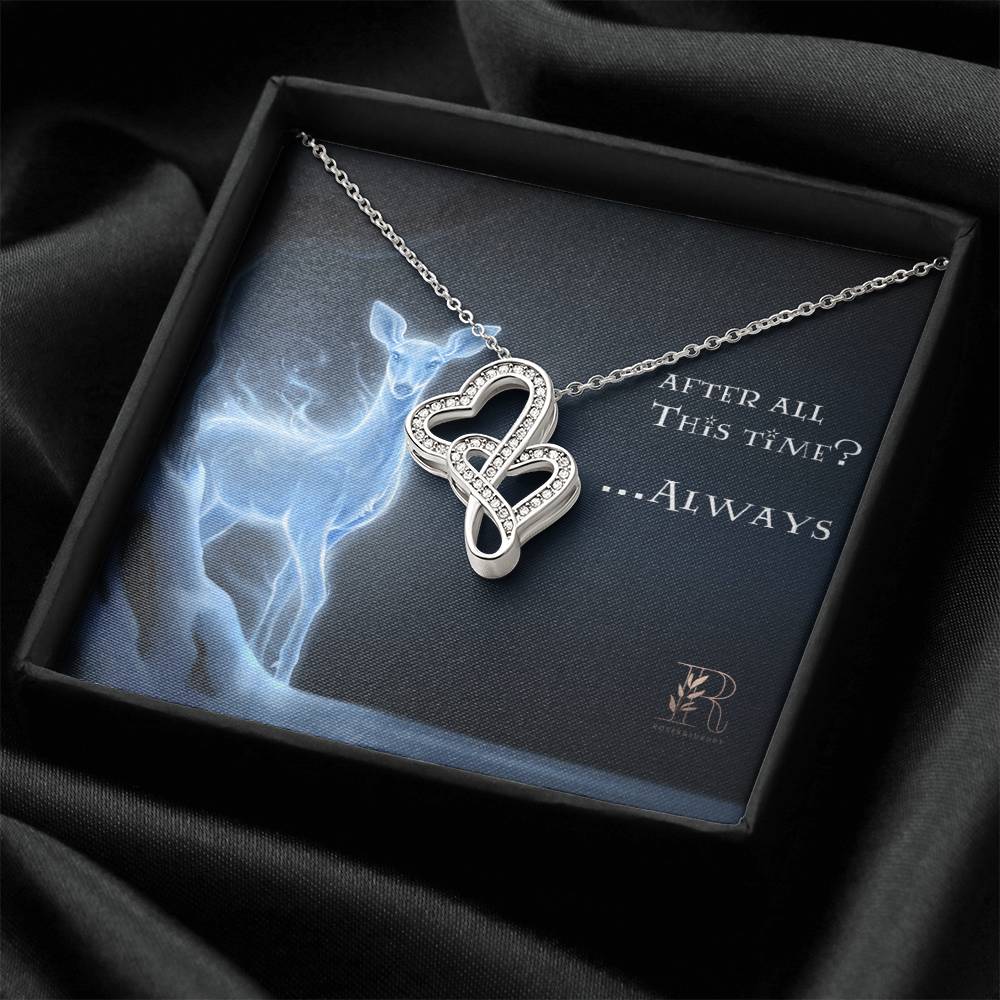 After All This Time Always - Roseandluxury Double Hearts Necklace