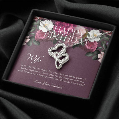 Birthday Gift For Wife From Husband Wife Necklace Meaningful Gift For Wife Double Hearts Necklace