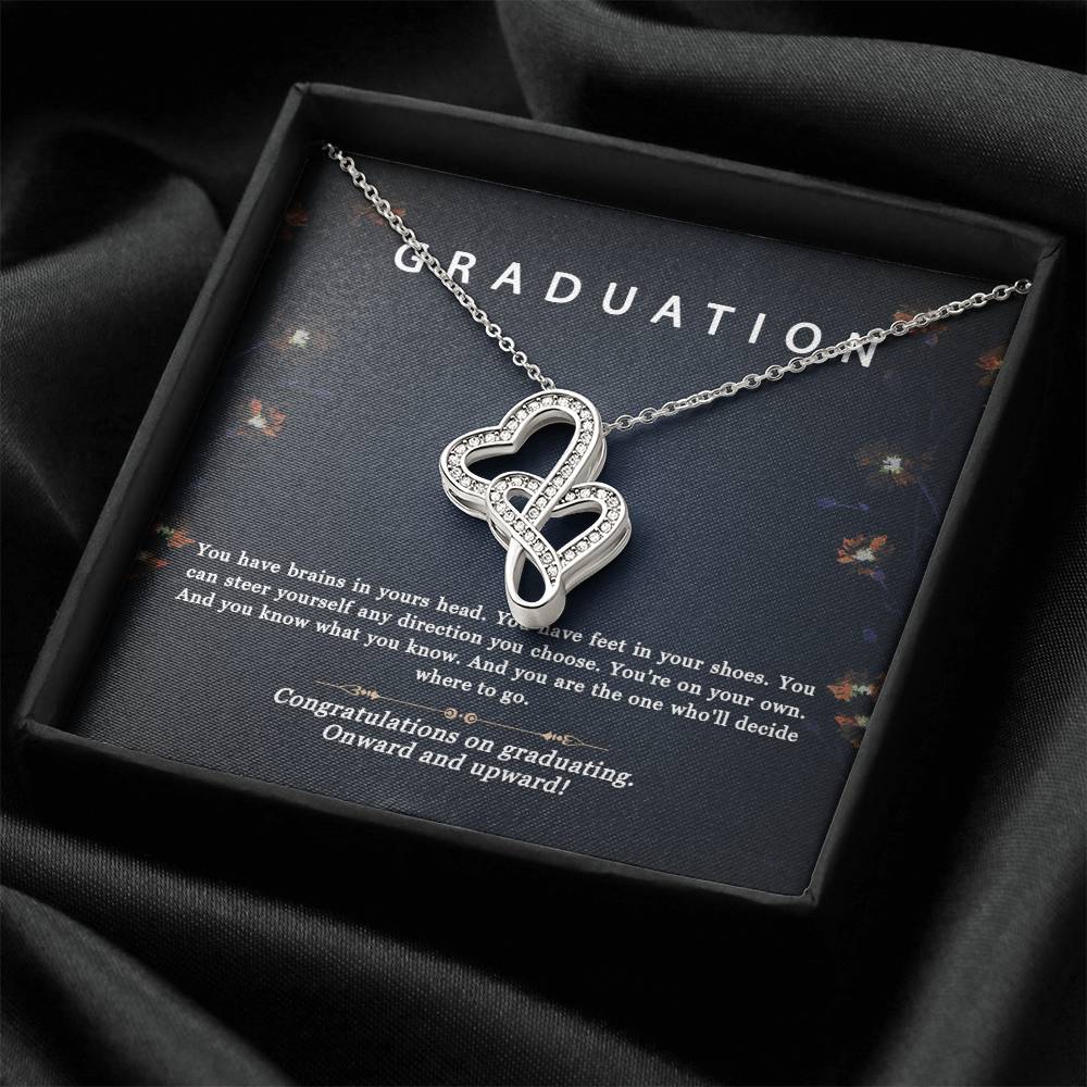 Editing Graduation Gifts For Her Necklace - Best Gift For Her On Graduation Motivational Necklace New Grad Jewelry Gif Double Hearts Necklace