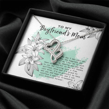 Gift For Boyfriend's Mom To My Boyfriend's Mom Boyfriend's Mom Gift Mother's Day Birthday Gift Women's Jewelry Gift Double Hearts Necklace
