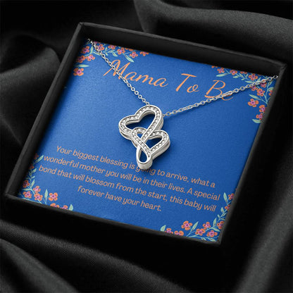 Double Heart Necklace Mama To Be Special Bond Gift For Mom To Be Baby Shower Gift New Mom Expectant Mother Pregnant Fr Double Hearts Necklace