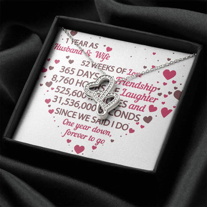 1St Anniversary Gift For Husband And Wife 1St Anniversary Gifts Double Hearts Necklace
