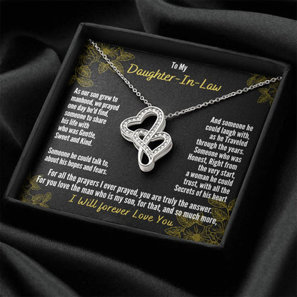 A Gift For Daughter In Law  - You Are Truly The Answer 2 Double Hearts Necklace