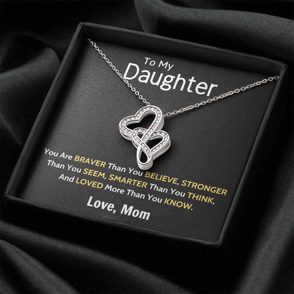 Daughter Gift Necklace Daughter Birthday Gift Gift For Daughter Daughter Jewelry 16 Double Hearts Necklace