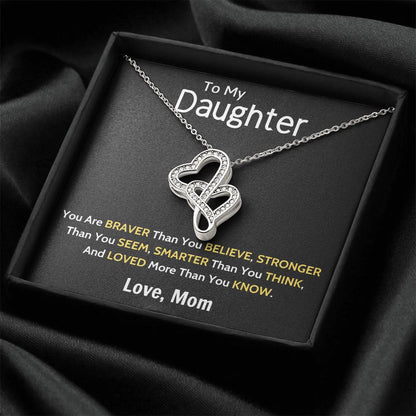 Daughter Gift Necklace Daughter Birthday Gift Gift For Daughter Daughter Jewelry 16 Double Hearts Necklace