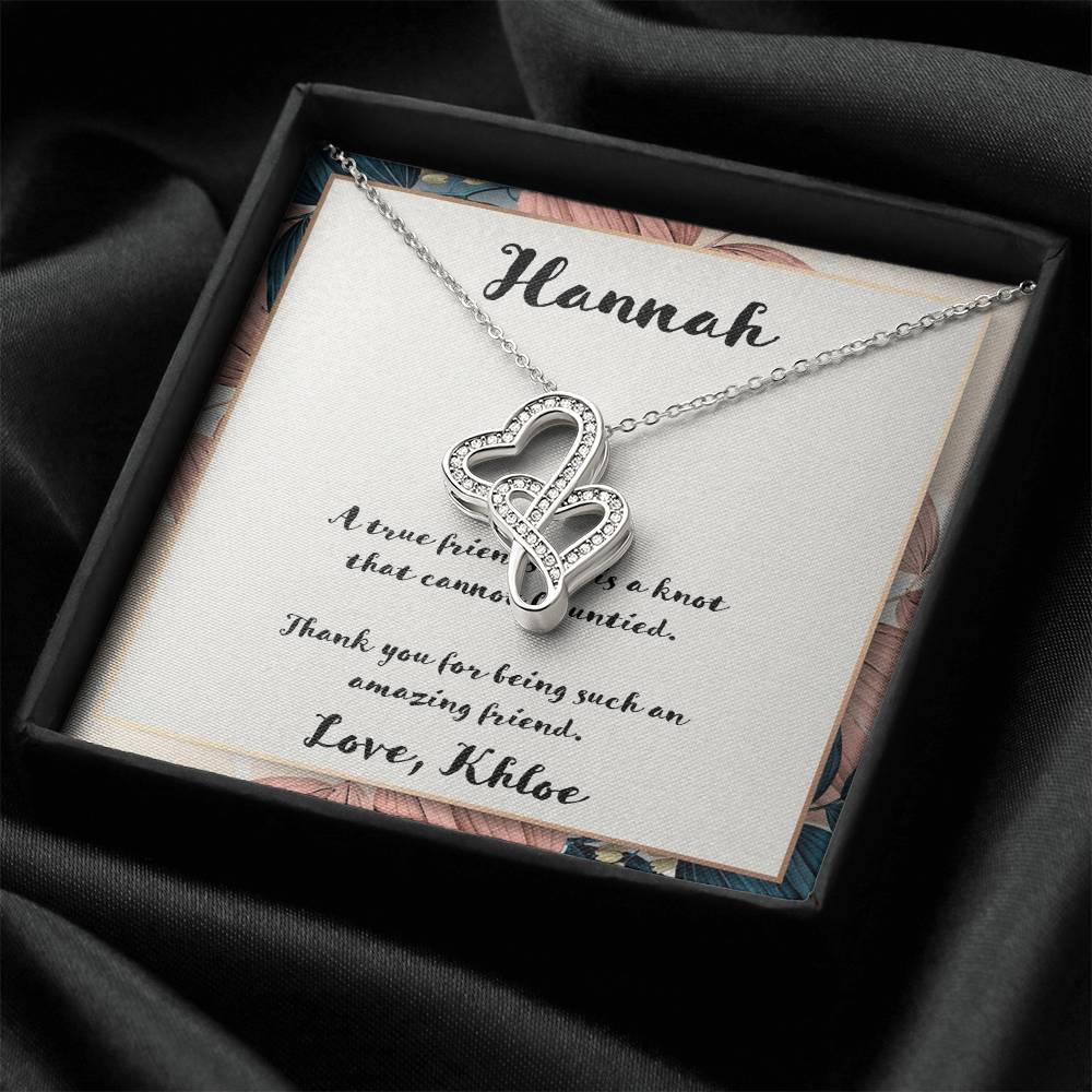 A True Friendship Double Hearts Necklace