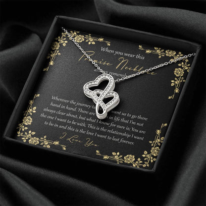 Wherever This Journey Takes Us - Black Double Hearts Necklace