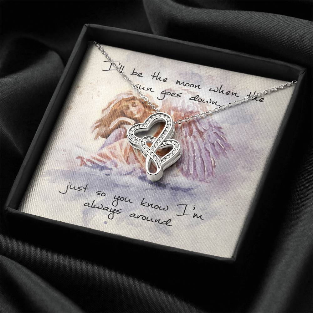 Double Heart Necklace– Angel Message Card Double Hearts Necklace