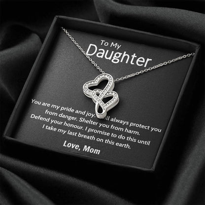 Daughter Gift Necklace Daughter Birthday Gift Gift For Daughter Daughter Jewelry 10 Double Hearts Necklace