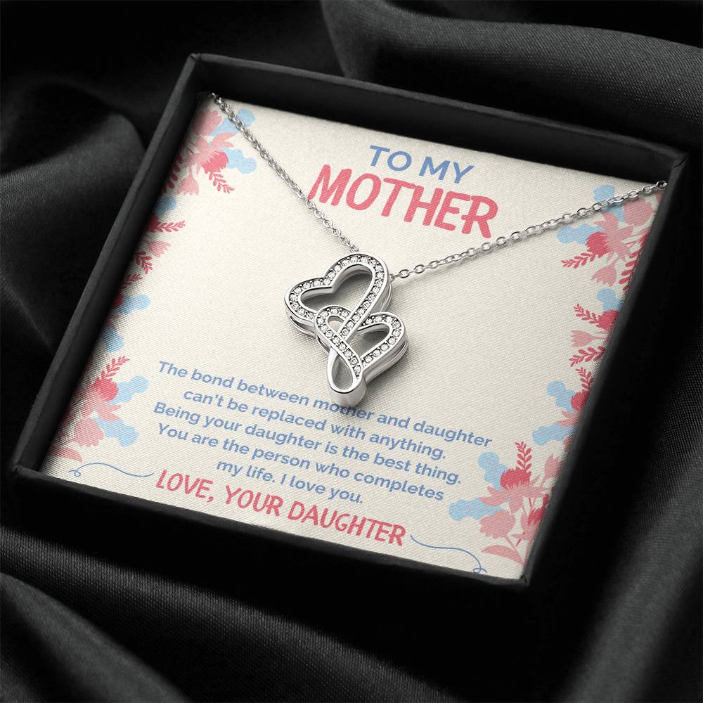 Daughter To Mom Necklace 1 Double Hearts Necklace