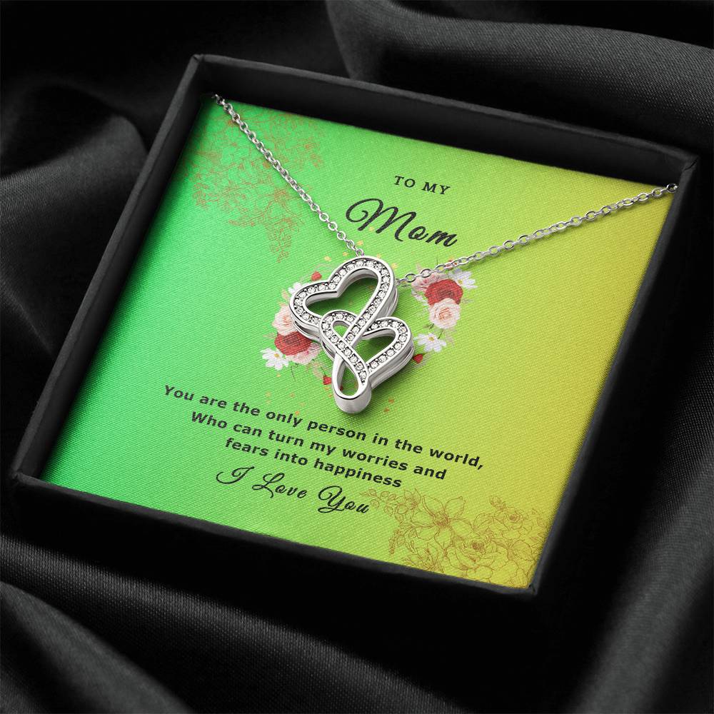 Fears Into Happiness-Necklace Double Hearts Necklace