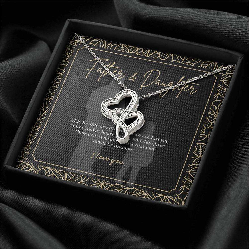 Father Gift 1.7 Double Hearts Necklace