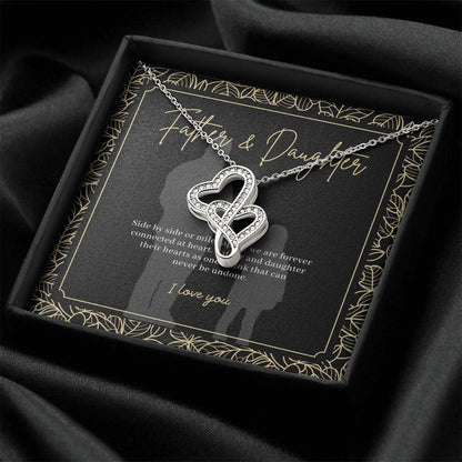 Father Gift 1.7 Double Hearts Necklace