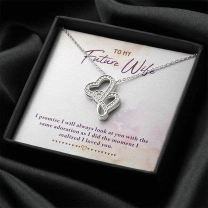 Double Heart Necklace - For Future Wife Double Hearts Necklace