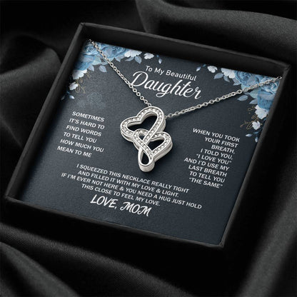 Daughter Gift Necklace Daughter Birthday Gift Gift For Daughter Daughter Jewelry 2 Double Hearts Necklace