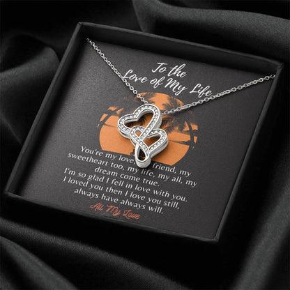 To The Love Of My Life Love Knot Necklace Gift For Her Gift For Wife Girlfriend Romantic Jewelry Gift For Her Valentin Double Hearts Necklace