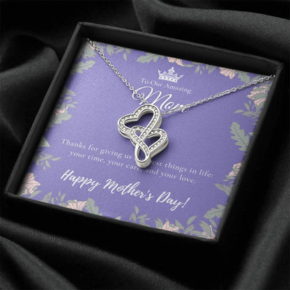 To Our Amazing Mom Necklace  Happy Mother’S Day Gift  Personalized Mom Gift  Mothers Necklace  Gift For Mom  Best Mom  1 Double Hearts Necklace