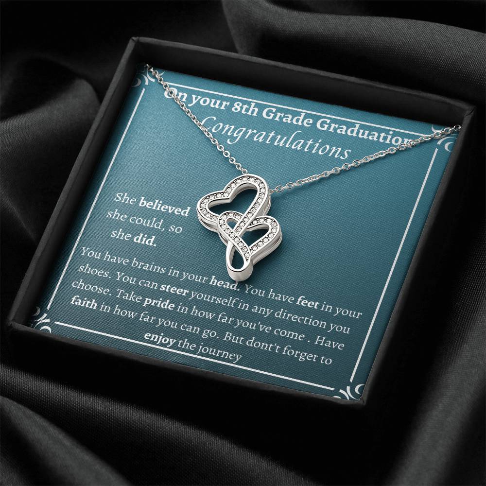Double Heart 8Th Grade Graduation  She Believed Double Hearts Necklace