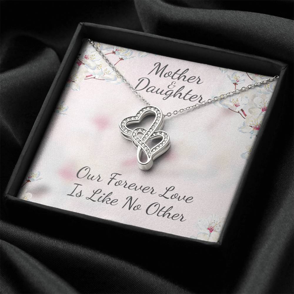 Cute Gift For Mother And Daughter -  Double Hearts Necklace