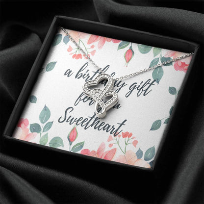 A Houble Hearts Necklace Adding Charm To Her Appearance Special Gift. Double Hearts Necklace