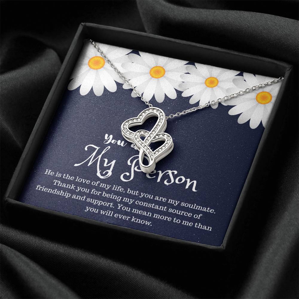 You Are My Person Best Friend Double Hearts Necklace