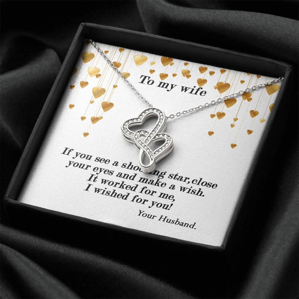 To My Wife Necklace - Anniversary Gift For Wife Birthday Gift For Wife Gift For Wife Necklace For Wife Gift For Wife B 4 Double Hearts Necklace