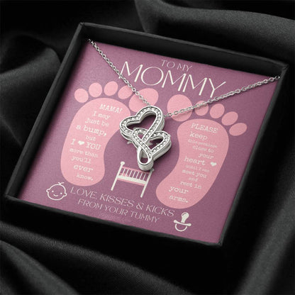 Baby Shower Gift  Gift For Pregnant Wife  Mom To Be Gift  New Mommy Necklace  To Mommy To Be  New Mom Jewelry  Badass  Double Hearts Necklace