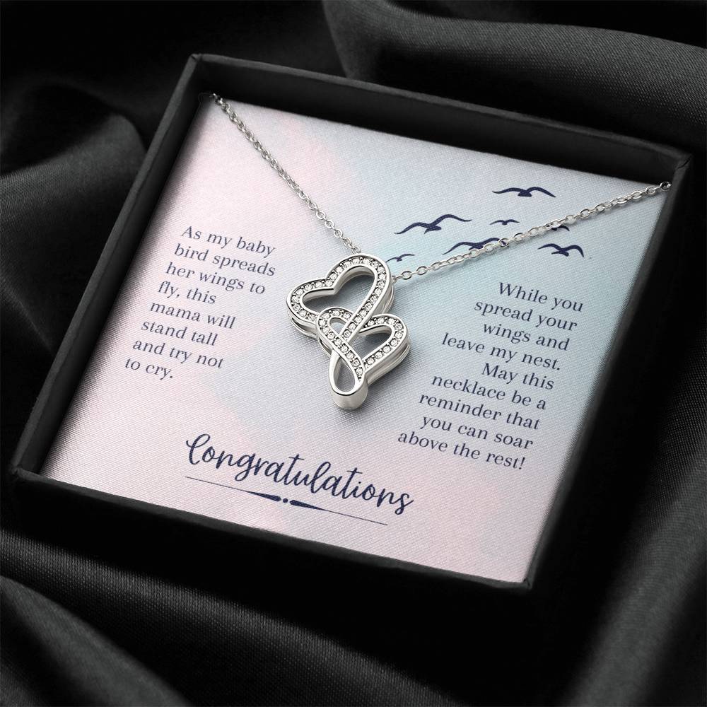 Double Heart Necklace - Graduation Day Double Hearts Necklace