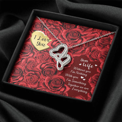 To My Wife Necklace 1 Double Hearts Necklace