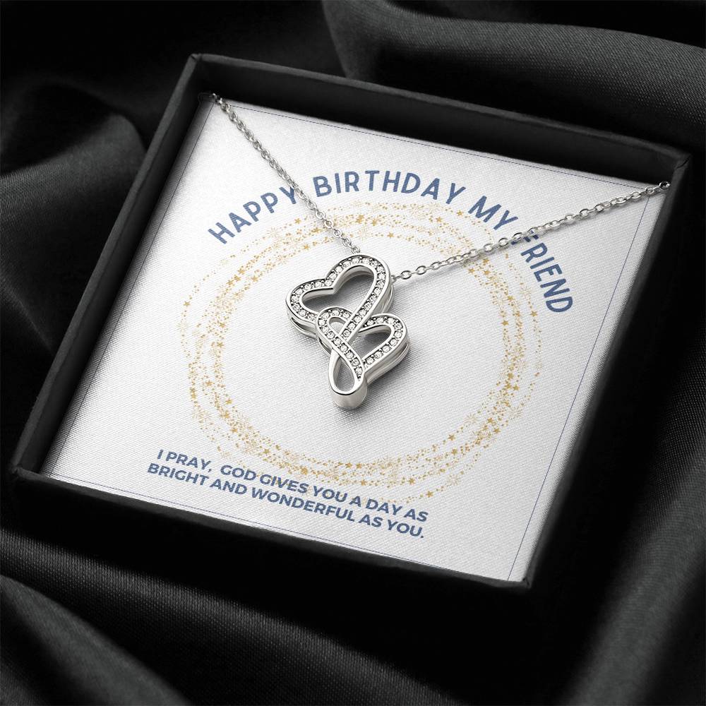 Best Friend Birthday Gift Double Hearts Necklace