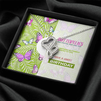 Butterfly Birthday Wishes For Boyfriend Double Hearts Necklace