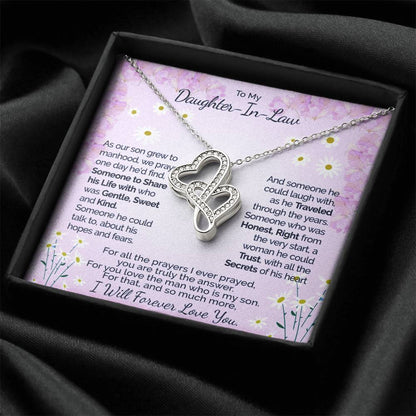 A Gift For Daughter In Law  - You Are Truly The Answer 3 Double Hearts Necklace