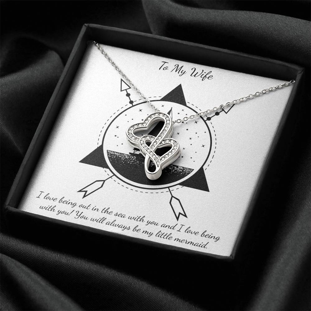 To My Wife Sailor Double Heart Necklace Double Hearts Necklace