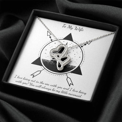 To My Wife Sailor Double Heart Necklace Double Hearts Necklace